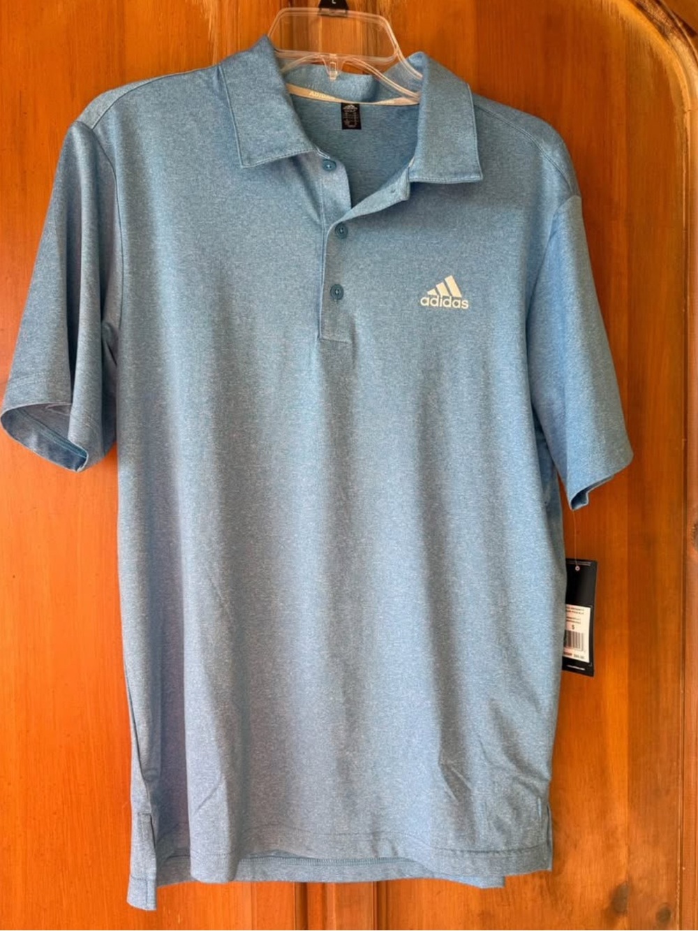 adidas Light Blue Men’s Polo Shirt with UPF 50+